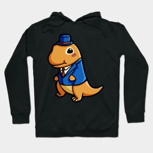 Cute T-Rex Gentleman Dino in Hat Dinosaur Hoodie